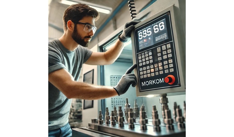 MORKOM digital readouts, CNC control.